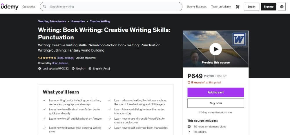 Creative Writing Skills: Punctuation, Udemy